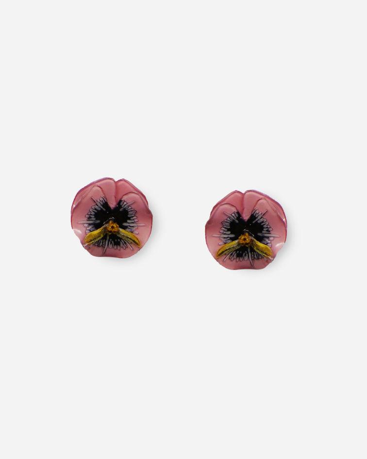 Ciléa Paris - Boucles d'oreilles Pensée - Mini – Vert / Dormeuse (Oreilles percées)