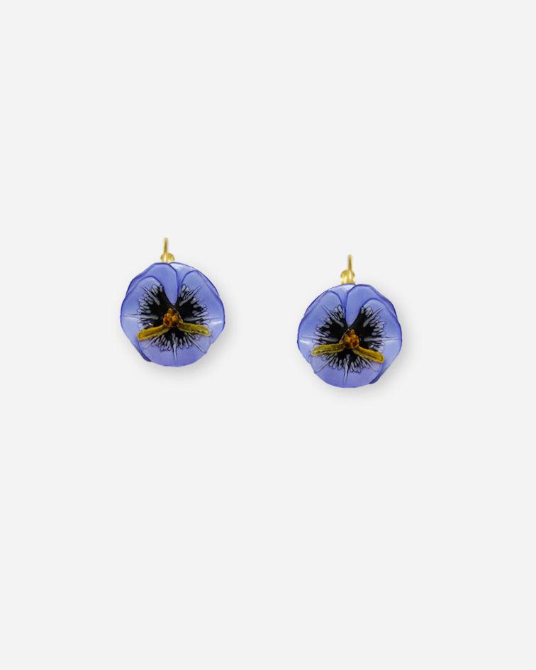 Ciléa Paris - Boucles d'oreilles Pensée - Mini – Vert / Tige (Oreilles percées)