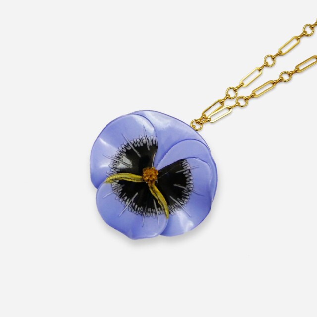 Ciléa Paris - Pendentif Pensée - Maxi – Vert / Je ne veux pas la chaîne