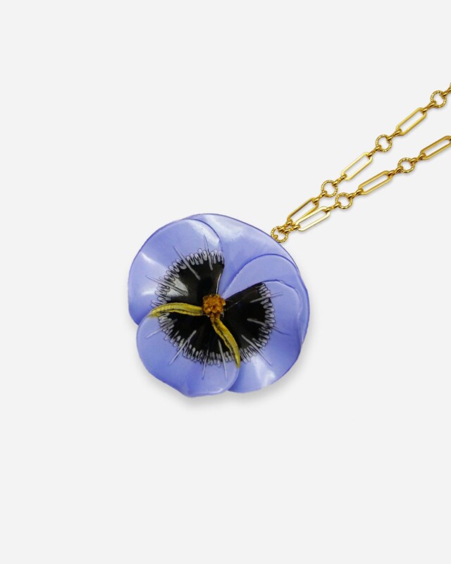 Ciléa Paris - Pendentif Pensée - Maxi – Vert / Je ne veux pas la chaîne