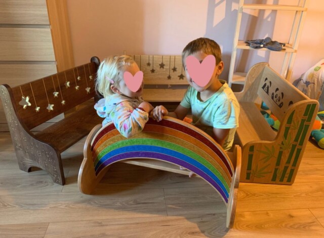 Sève et Copeaux - "Rêve coloré" : Banc Montessori personnalisable