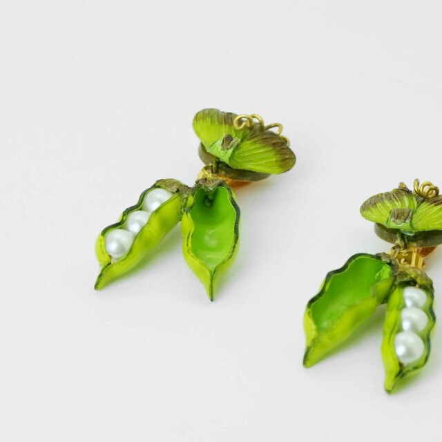 Ciléa Paris - Boucles d’oreilles pendantes Petits Pois – Tige (Oreille percées)
