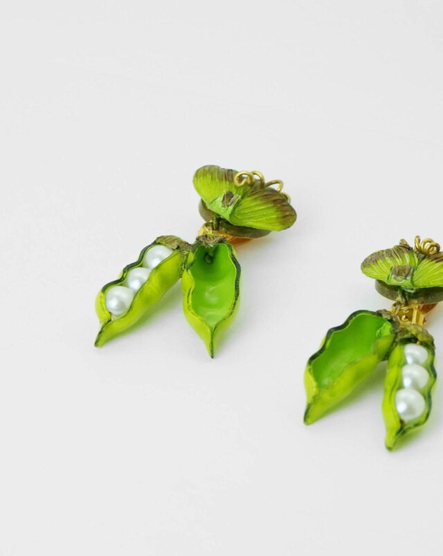 Ciléa Paris - Boucles d’oreilles pendantes Petits Pois – Tige (Oreille percées)