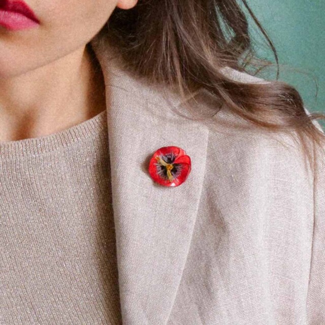 Ciléa Paris - Pin's Pensée - Mini – Vert