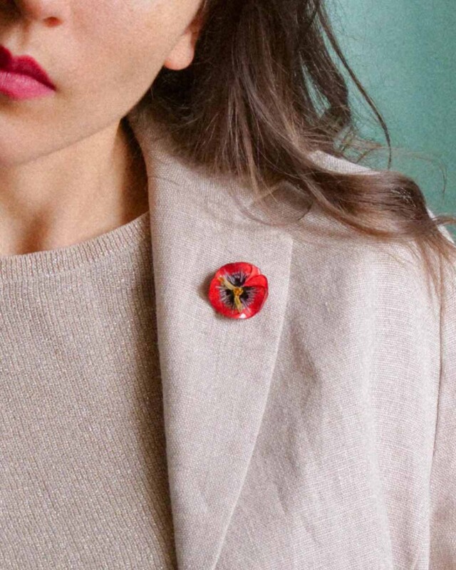 Ciléa Paris - Pin's Pensée - Mini – Vert
