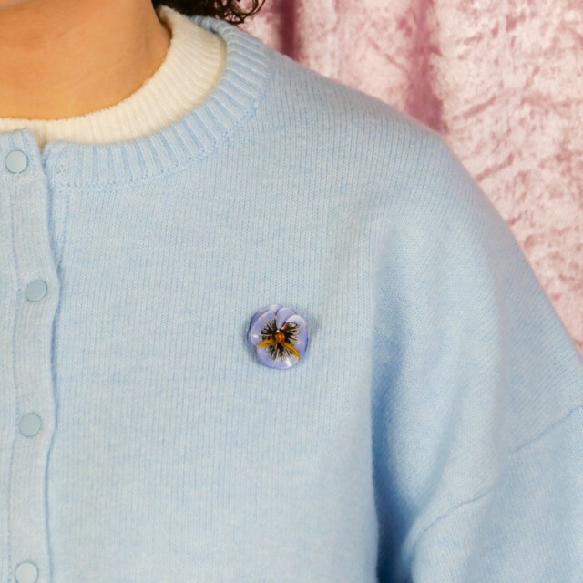 Ciléa Paris - Pin's Pensée - Mini – Vert