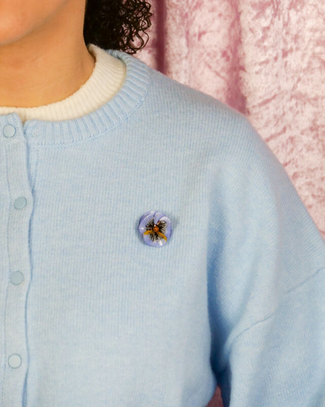 Ciléa Paris - Pin's Pensée - Mini – Vert