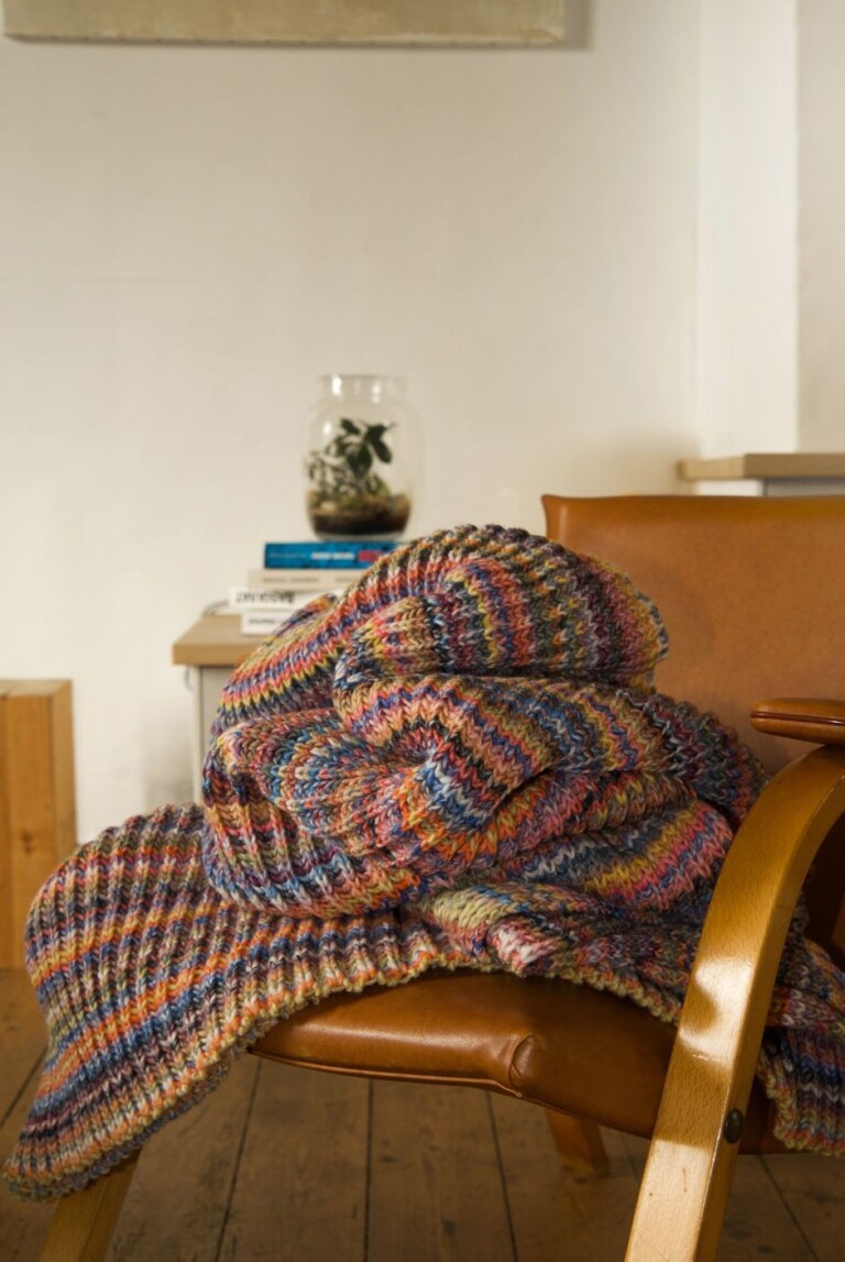 Maison Bonnefoy - Plaid en laine Bayonne Ecru Jaune