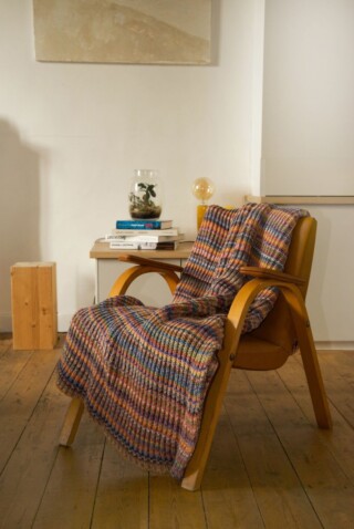 Plaid en laine Bayonne Ecru Jaune par la marque Maison Bonnefoy Maison Bonnefoy - Plaid en laine Bayonne Ecru Jaune