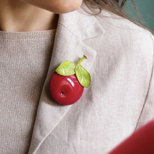 Ciléa Bijoux - Broche fruit Orange - Grand