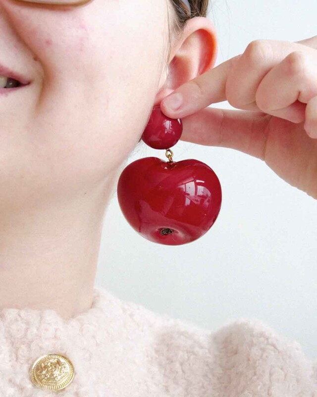 Ciléa Bijoux - Boucles d'oreilles Pomme - Maxi – Tiges (oreilles percées)