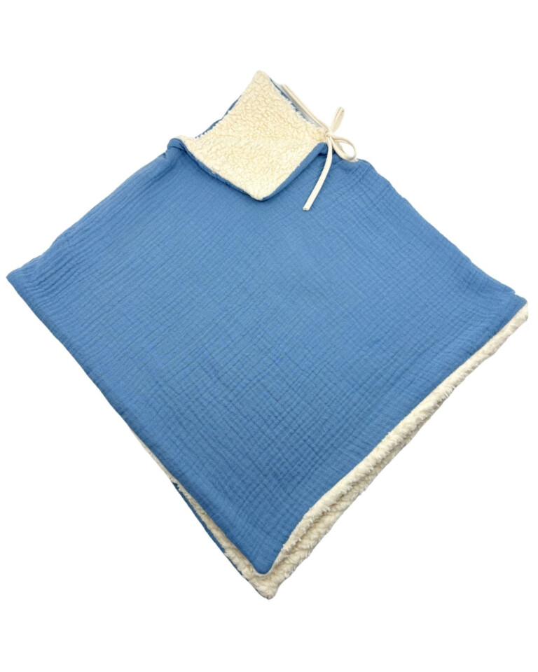 Petit Pote - Poncho bébé enfant – Taille unique / Bleu denim