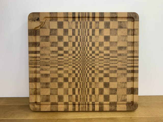 Sève et Copeaux - Planche à découper en bois de bout 53.1×47,8cm (avec rigole à jus)