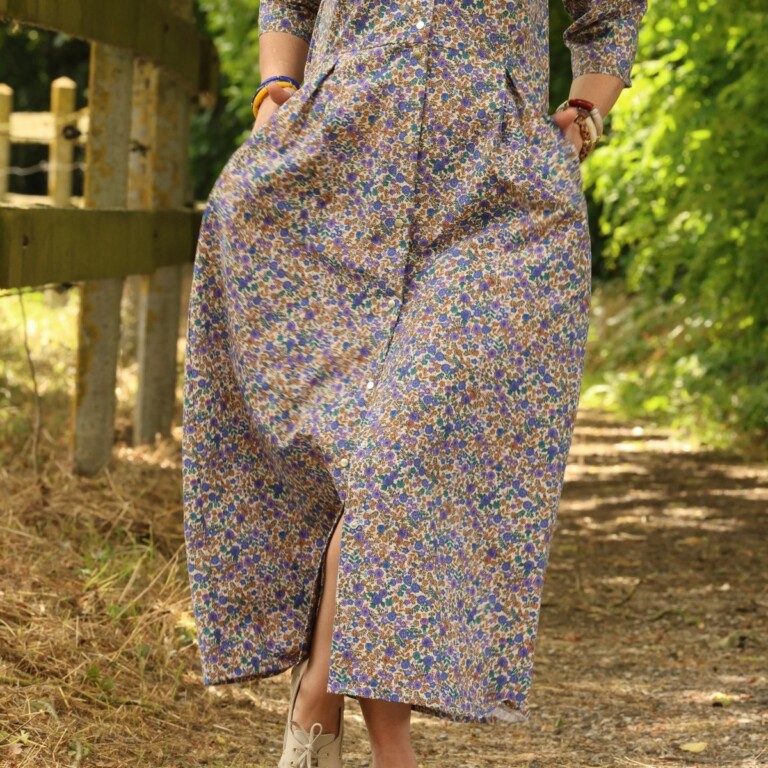 Meta SS25 - Robe Diane - Coton champs de violettes – XXL