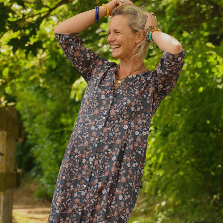 Meta SS25 - Robe Diane - Coton feuillages – XXXL