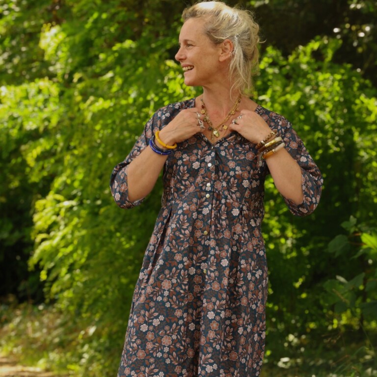 Meta SS25 - Robe Diane - Coton feuillages – XXXL