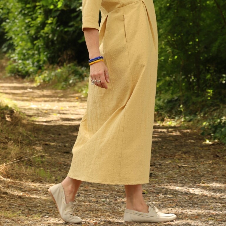 Meta SS25 - Robe Diane - Coton lavé plumetis Camomille – XXXL