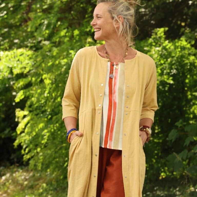 Meta SS25 - Robe Diane - Coton lavé plumetis Camomille – XXXL