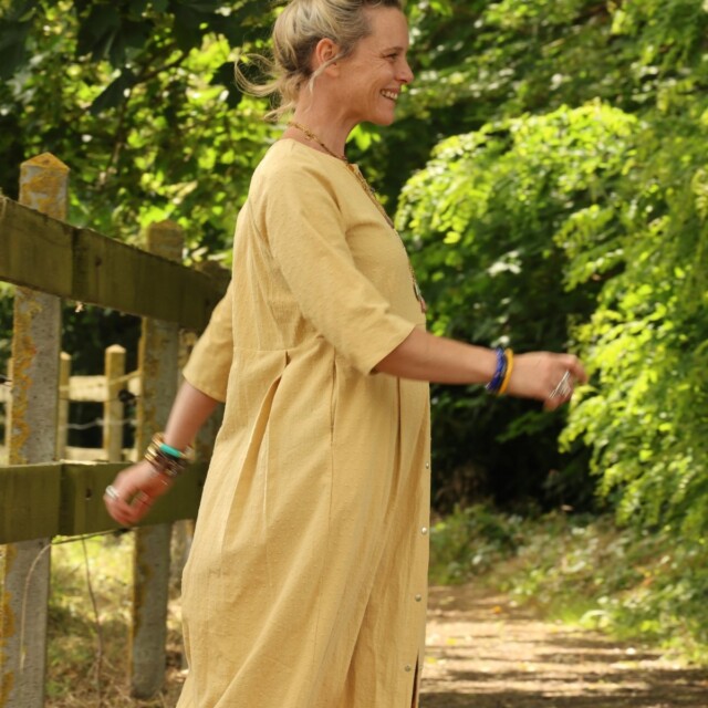 Meta SS25 - Robe Diane - Coton lavé plumetis Camomille – XXXL