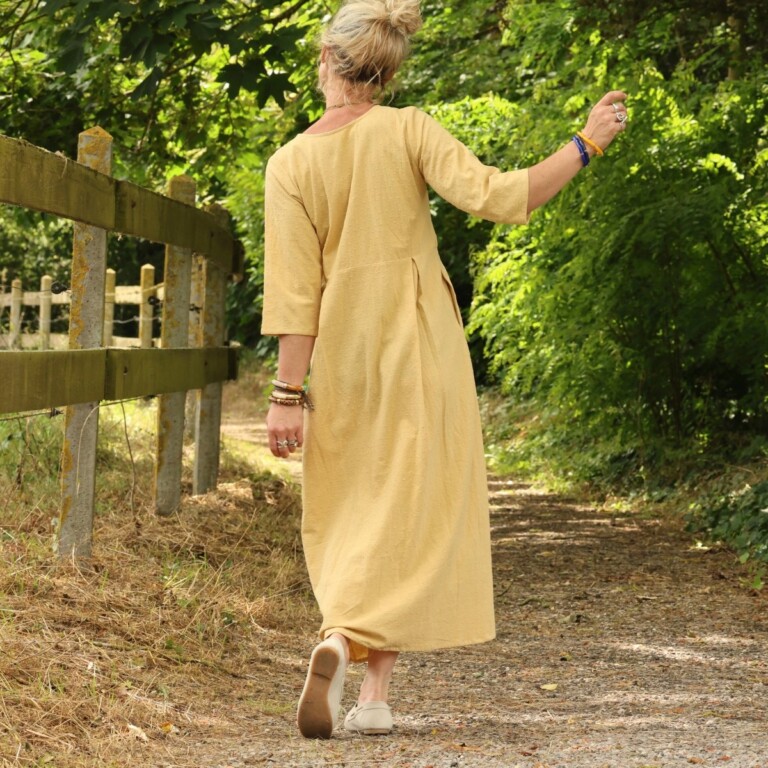 Meta SS25 - Robe Diane - Coton lavé plumetis Camomille – XXXL