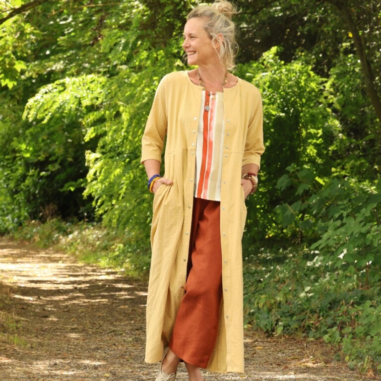 Meta SS25 - Robe Diane - Coton lavé plumetis Camomille – XXXL