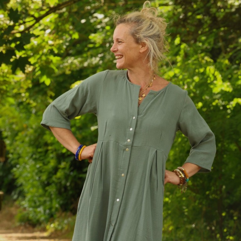 Meta SS25 - Robe Diane - Double gaze de coton cactus – XXL