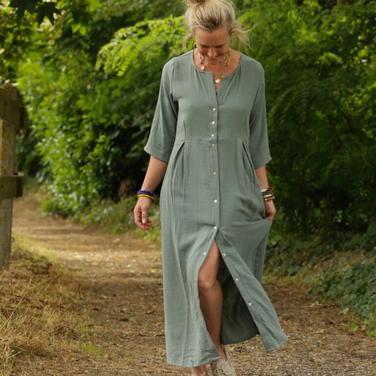 Meta SS25 - Robe Diane - Double gaze de coton cactus – XXL