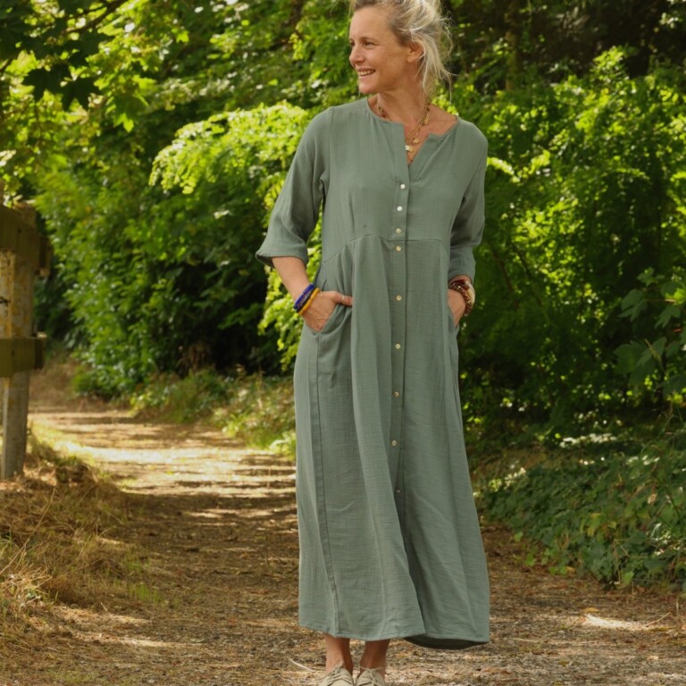 Meta SS25 - Robe Diane - Double gaze de coton cactus – XXL