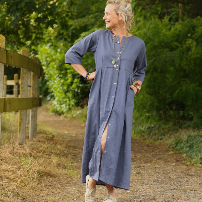 Meta SS25 - Robe Diane - Lin bleu brume – XXL