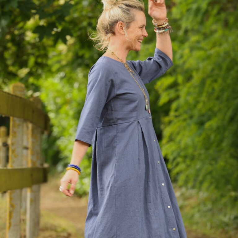Meta SS25 - Robe Diane - Lin bleu brume – XXL