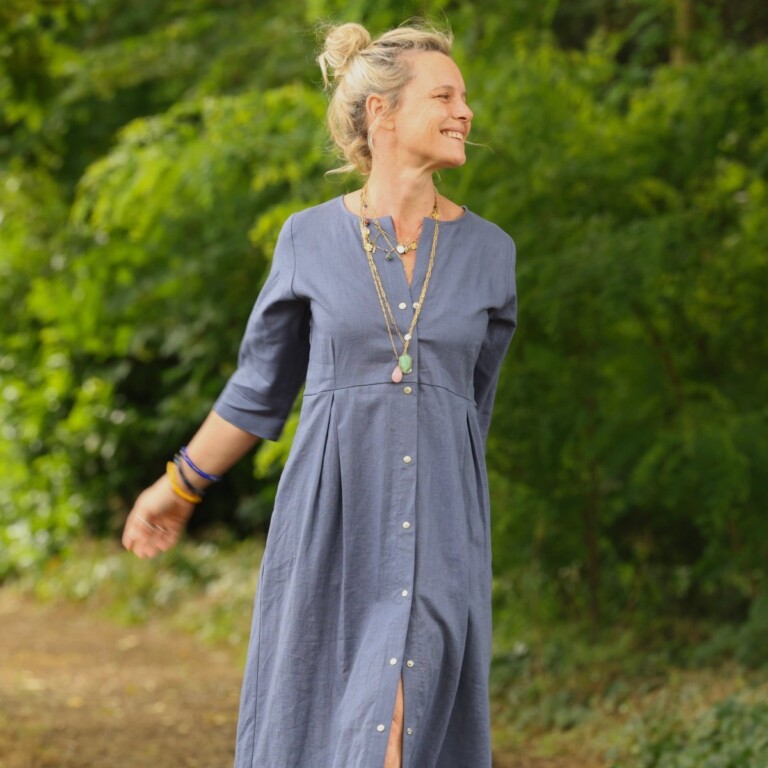 Meta SS25 - Robe Diane - Lin bleu brume – XXL