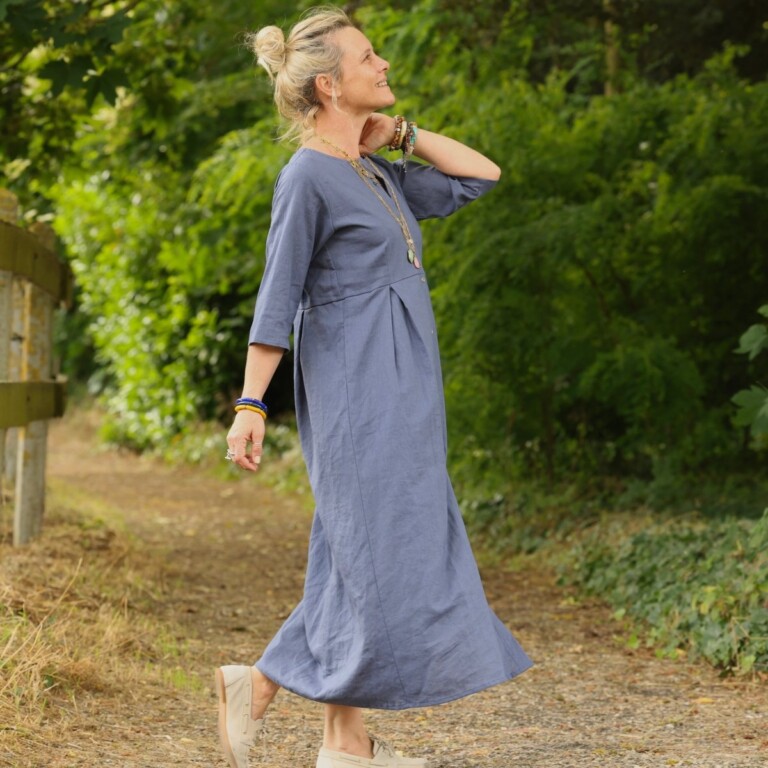 Meta SS25 - Robe Diane - Lin bleu brume – XXL