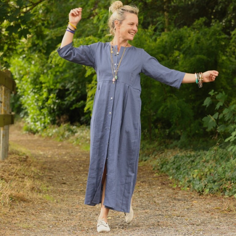 Meta SS25 - Robe Diane - Lin bleu brume – XXL