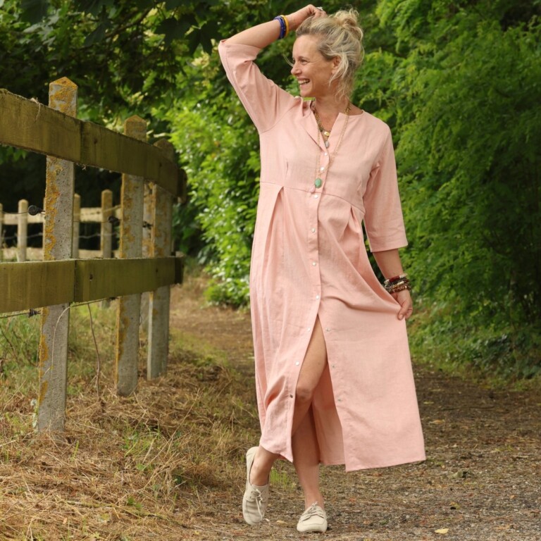 Meta SS25 - Robe Diane - Lin rose poudré – XXL