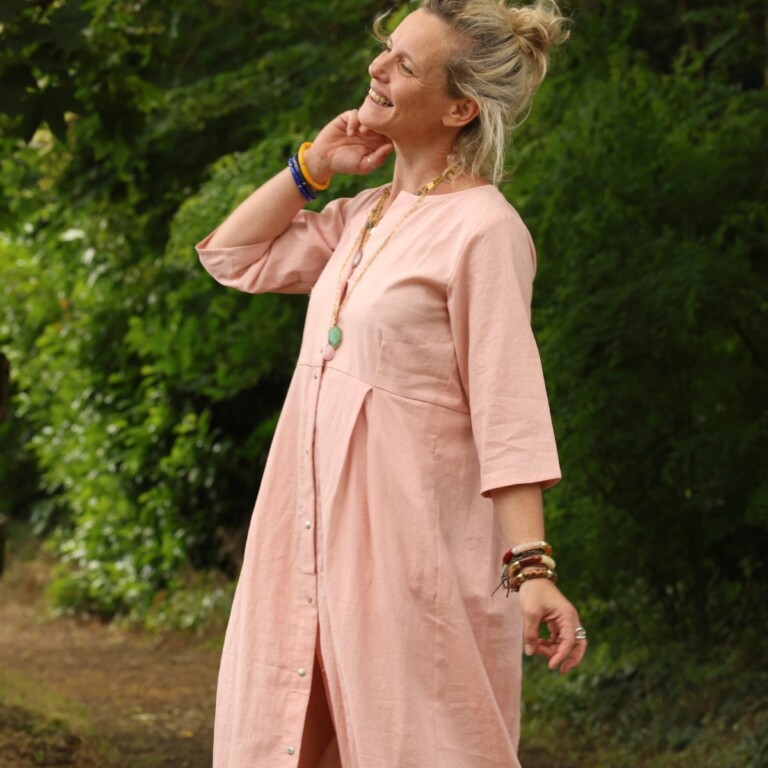 Meta SS25 - Robe Diane - Lin rose poudré – XXL