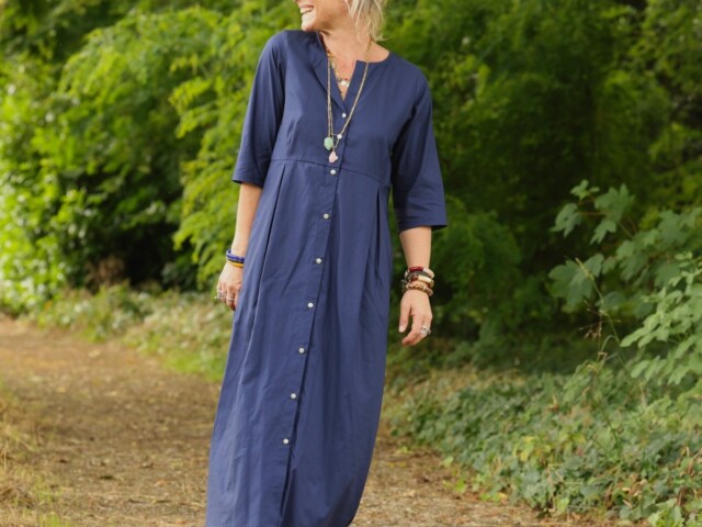 robe diane popeline de coton marine 1331874 Meta SS25 - Robe Diane - Popeline de coton marine – XXXL