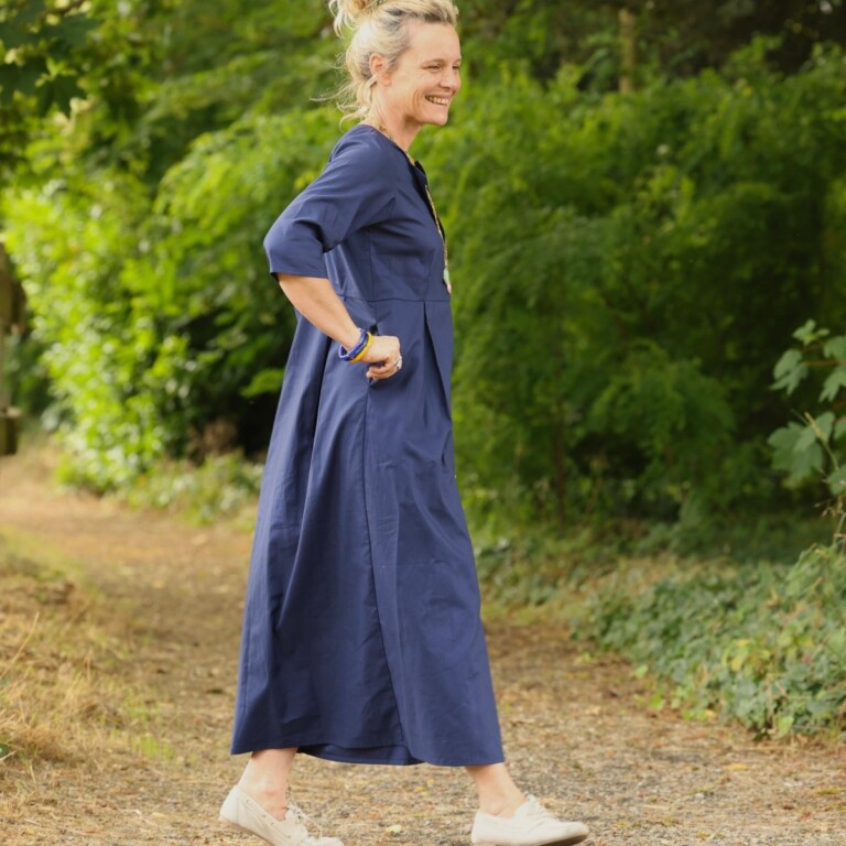 Meta SS25 - Robe Diane - Popeline de coton marine – XXXL