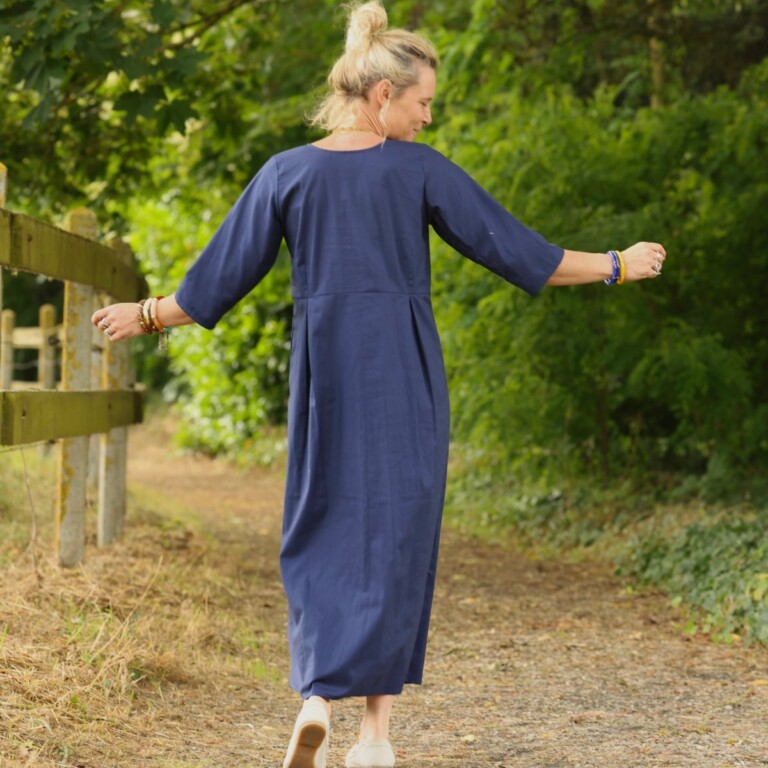 Meta SS25 - Robe Diane - Popeline de coton marine – XXXL