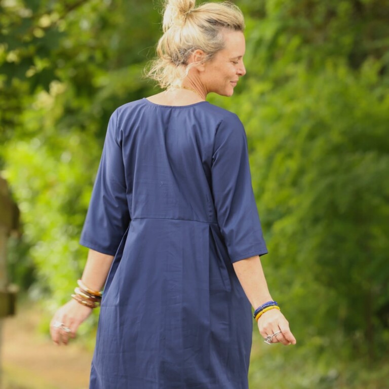 Meta SS25 - Robe Diane - Popeline de coton marine – XXXL