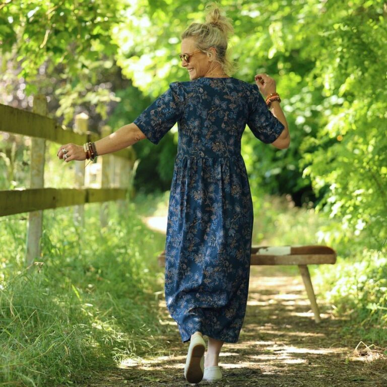 Quintessence - Robe Édonie — Coton bleu de serre – M