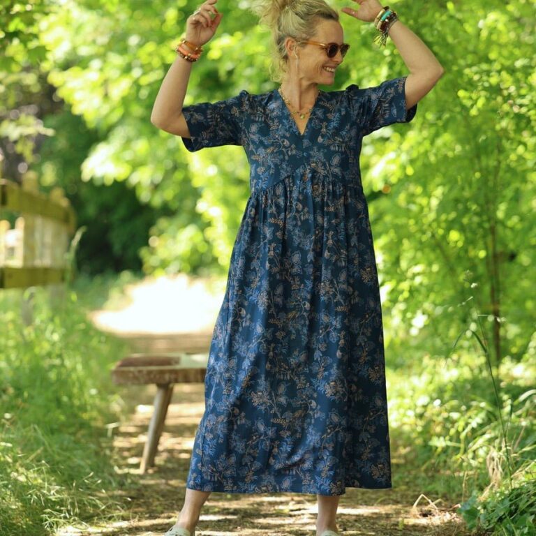 Quintessence - Robe Édonie — Coton bleu de serre – M