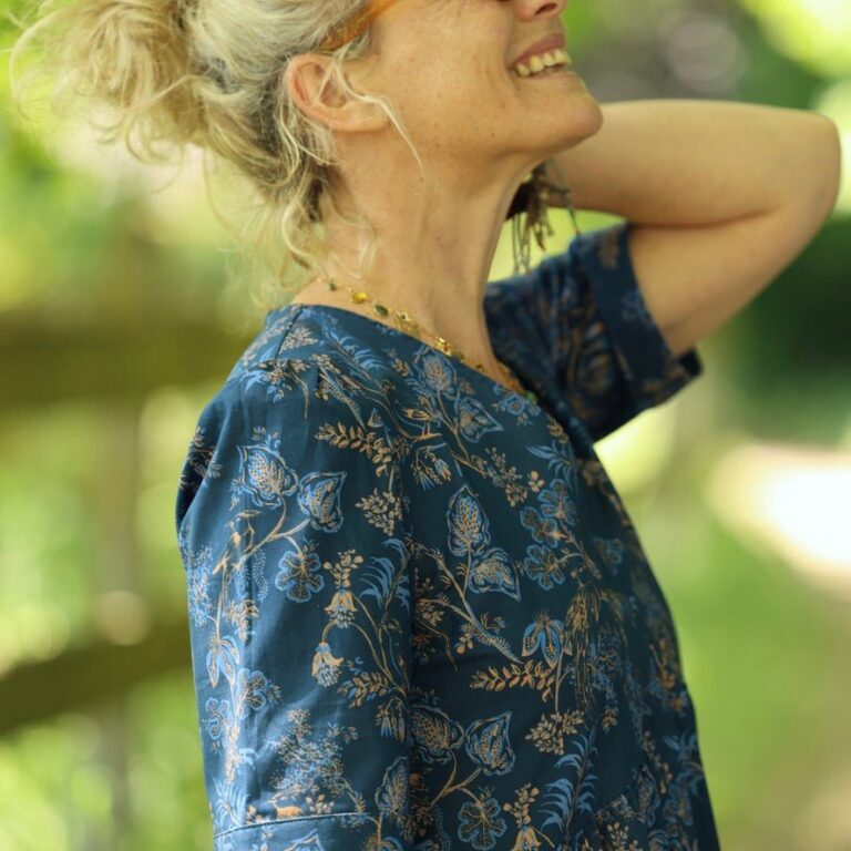 Quintessence - Robe Édonie — Coton bleu de serre – M