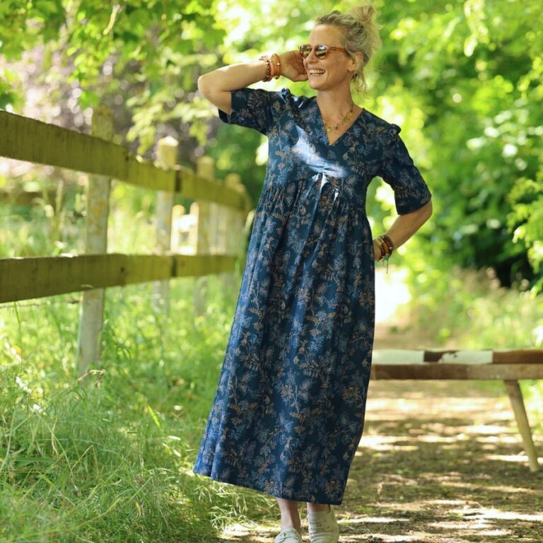 Quintessence - Robe Édonie — Coton bleu de serre – M