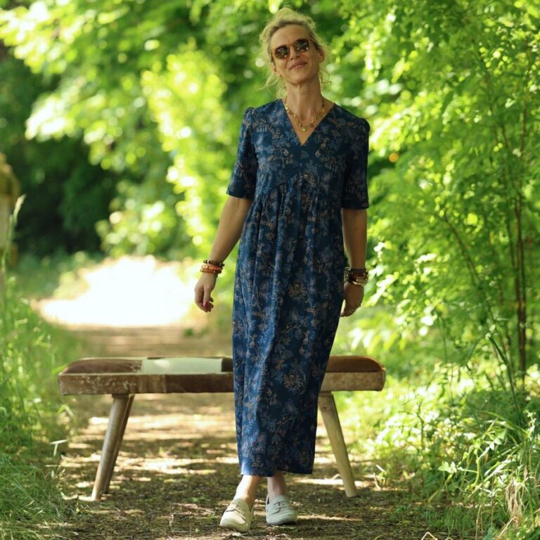 Quintessence - Robe Édonie — Coton bleu de serre – M