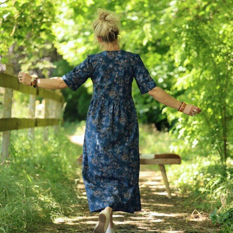 Quintessence - Robe Édonie — Coton bleu de serre – M