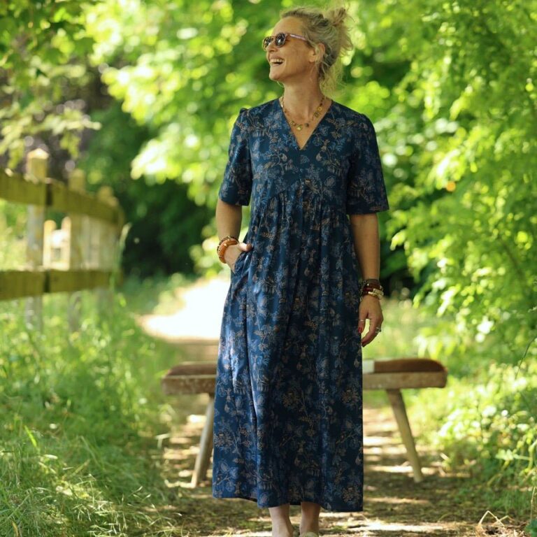 Quintessence - Robe Édonie — Coton bleu de serre – M