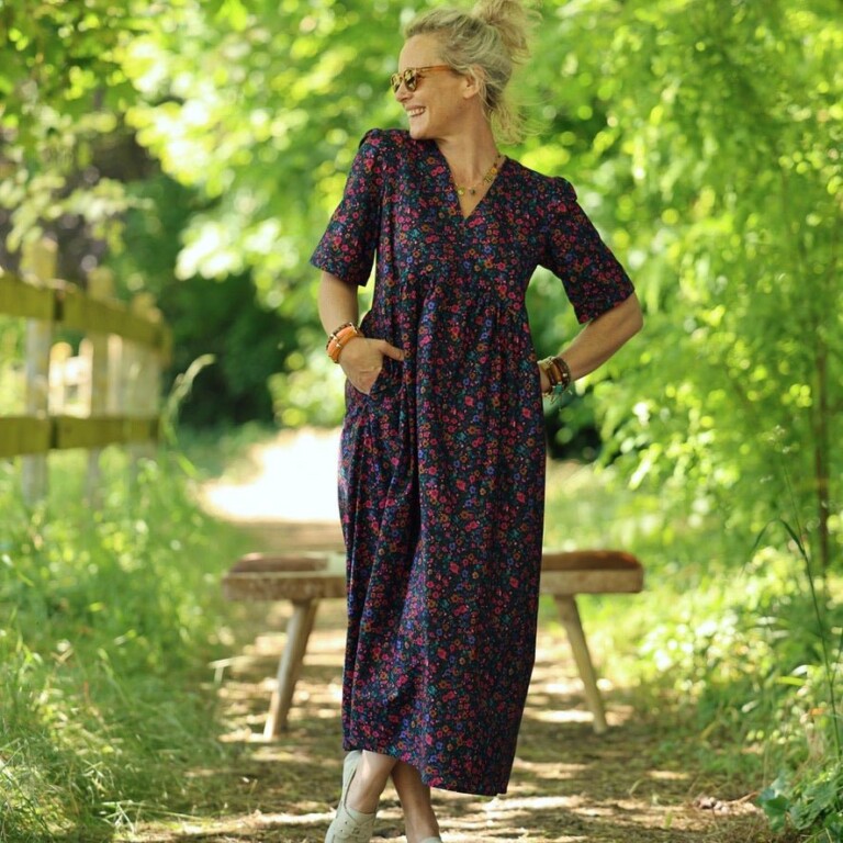 Quintessence - Robe Édonie — Coton nuit romantique – XXL