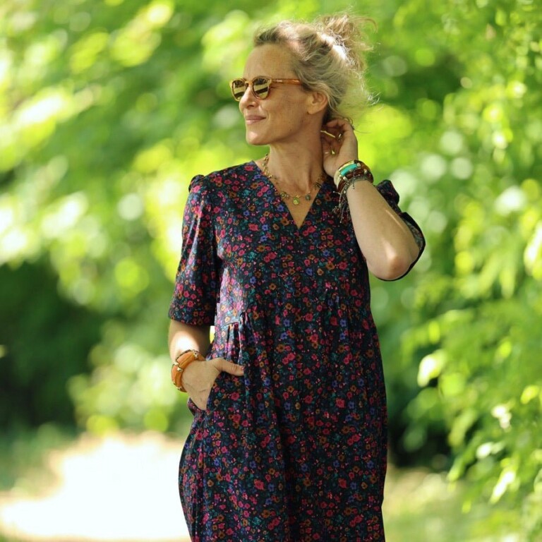 Quintessence - Robe Édonie — Coton nuit romantique – XXL