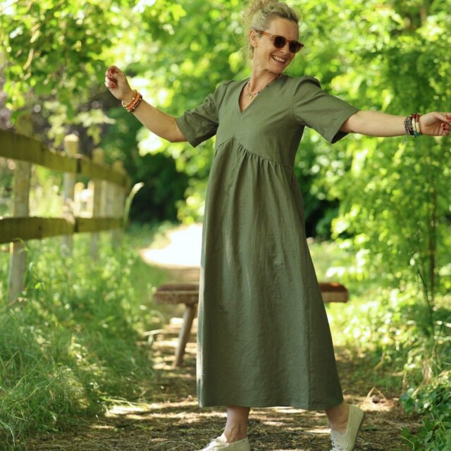 Quintessence - Robe Édonie — Lin kaki – XL