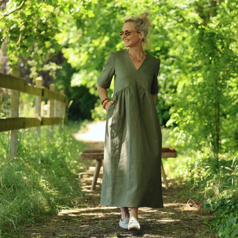Quintessence - Robe Édonie — Lin kaki – XL